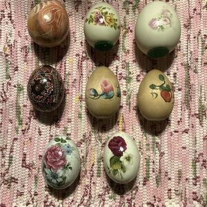 Decorative Hand-Painted Wooden, Soapstone, Porcelain & Ceramic Eggs